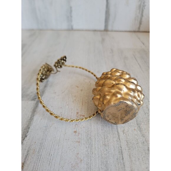 Pinecone Candle golden holder Xmas set unique decor - Picture 8 of 9